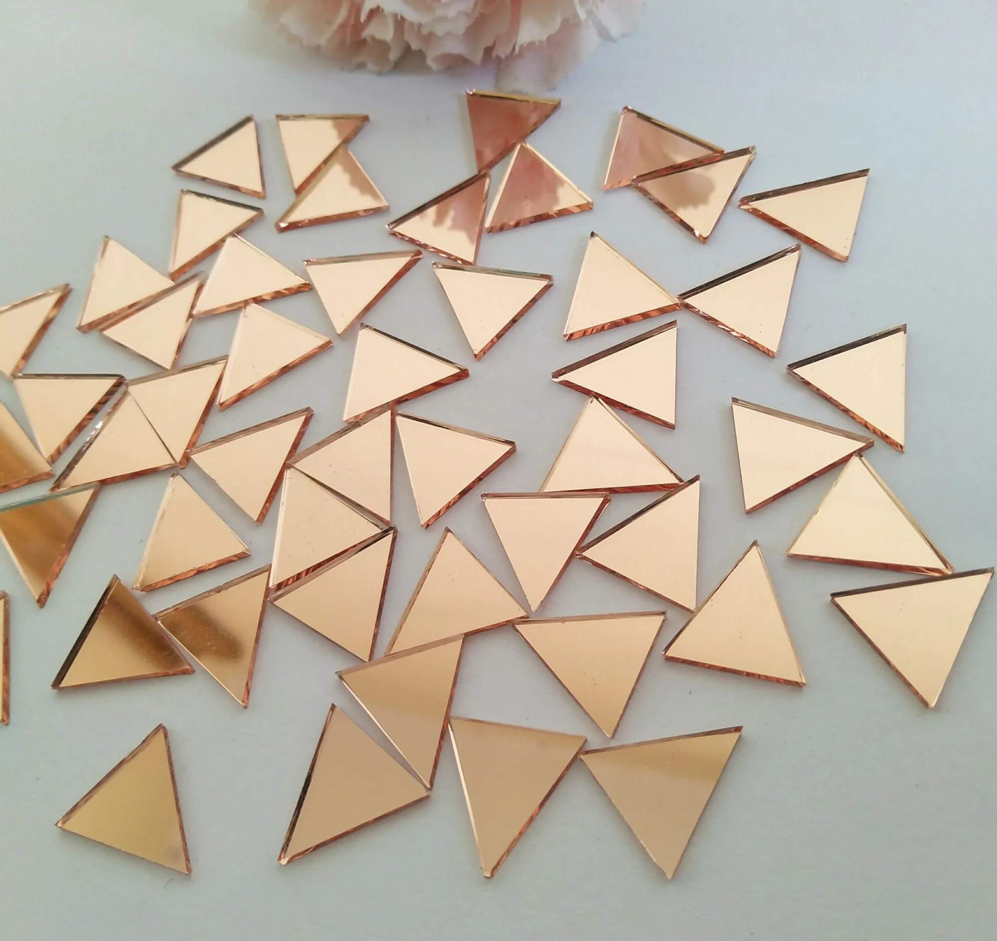 

Set of 200pcs 1/2" Triangle Mirror Mosaic Tile,Triangular Real Glass Mirror DIY Crafts Accessory