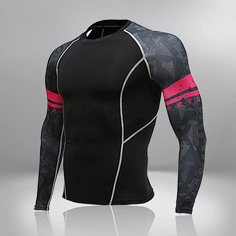 Long Sleeve Sport Shirt Men Fitness T Shirt Gym Tshirt Sportswear Running Quick Dry Compression Shirt Workout Sport Top