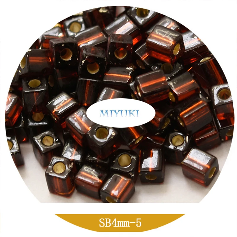 Japońskie Miyuki SB kwadratowe koraliki 4mm 18-przezroczysty kolor Silverine seria kolorowa 5G DIY koraliki