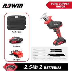 NAWIN 20V Cordless Reciprocating Saw Adjustable Speed Electric Saw Saber Saw Portable for Wood Metal Cutting Saw