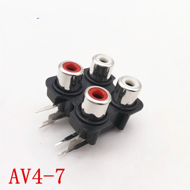 2 pz/lotto 4 fori RCA femmina Stereo audio Jack AV4-7 ingresso Audio presa connettore 2row 4 bit amplificatore interfaccia collegamento del segnale