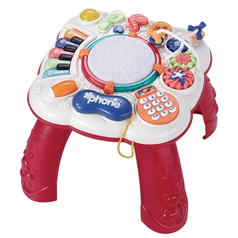 2024 New 12.99x12.99x12.59\'\' Baby Musical Developing Table Multi-Function Educational Table for Kids and 6 to 12 Months Baby