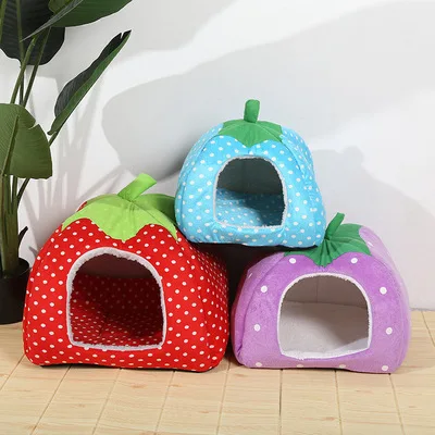 

Pet House Dog House Cat House Rabbit Hamster House Removable and Washable Strawberry House Pet Bed