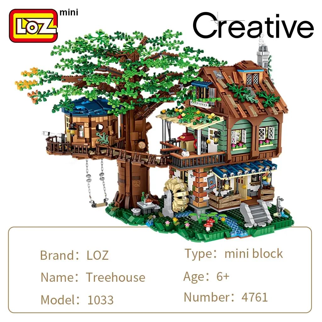 LOZ member store tree house small particles assembled building blocks yearning for adults three-dimensional difficult toys