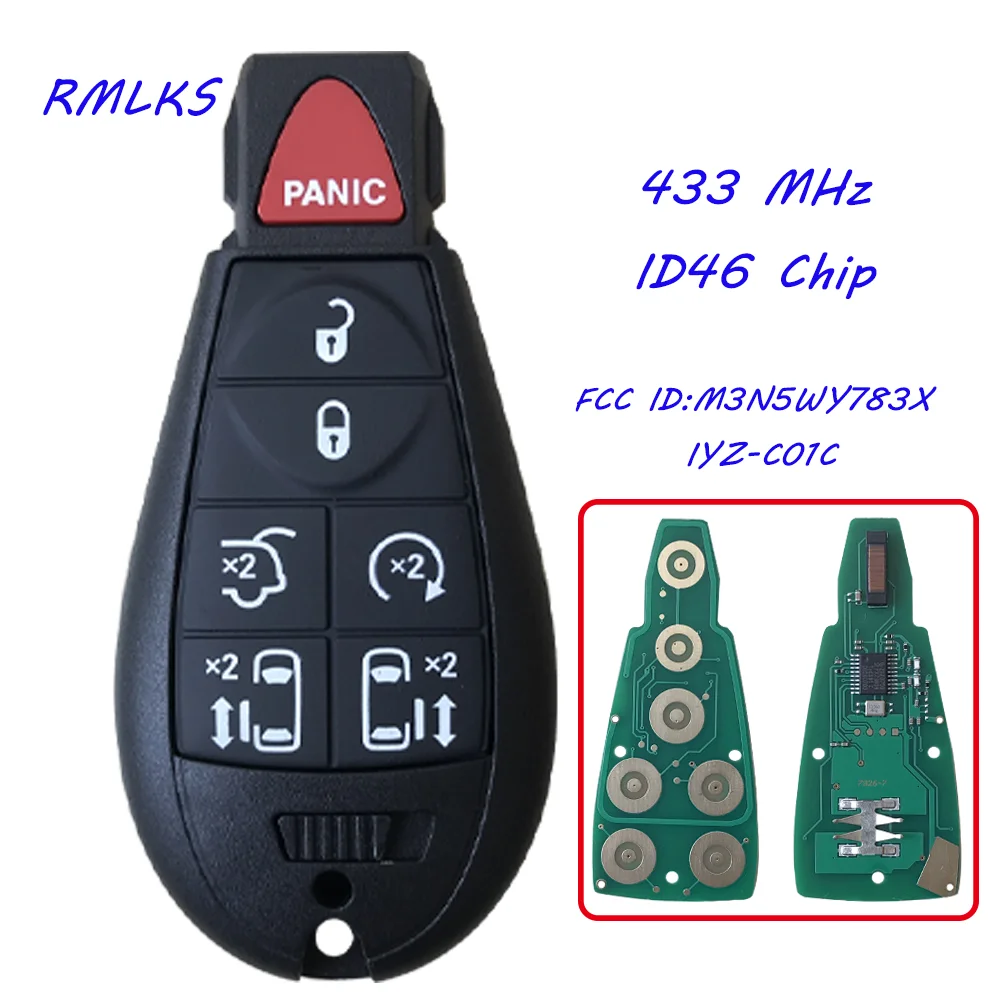 New Fobik Key Remote Fob 7 Button 434Mhz For Chrysler 300C Voyager 2008 2009 2010 for Jeep Cherokee for Dodge Caliber Journey