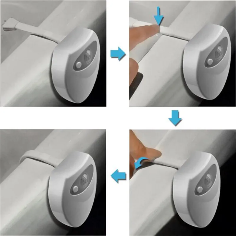 Imagem -06 - Usb Recarregável Toalete Motion Sensor Light 16 Cores Mudando Conduziu Banheiro Luz Noturna Interior Casa Banheiro Lâmpada
