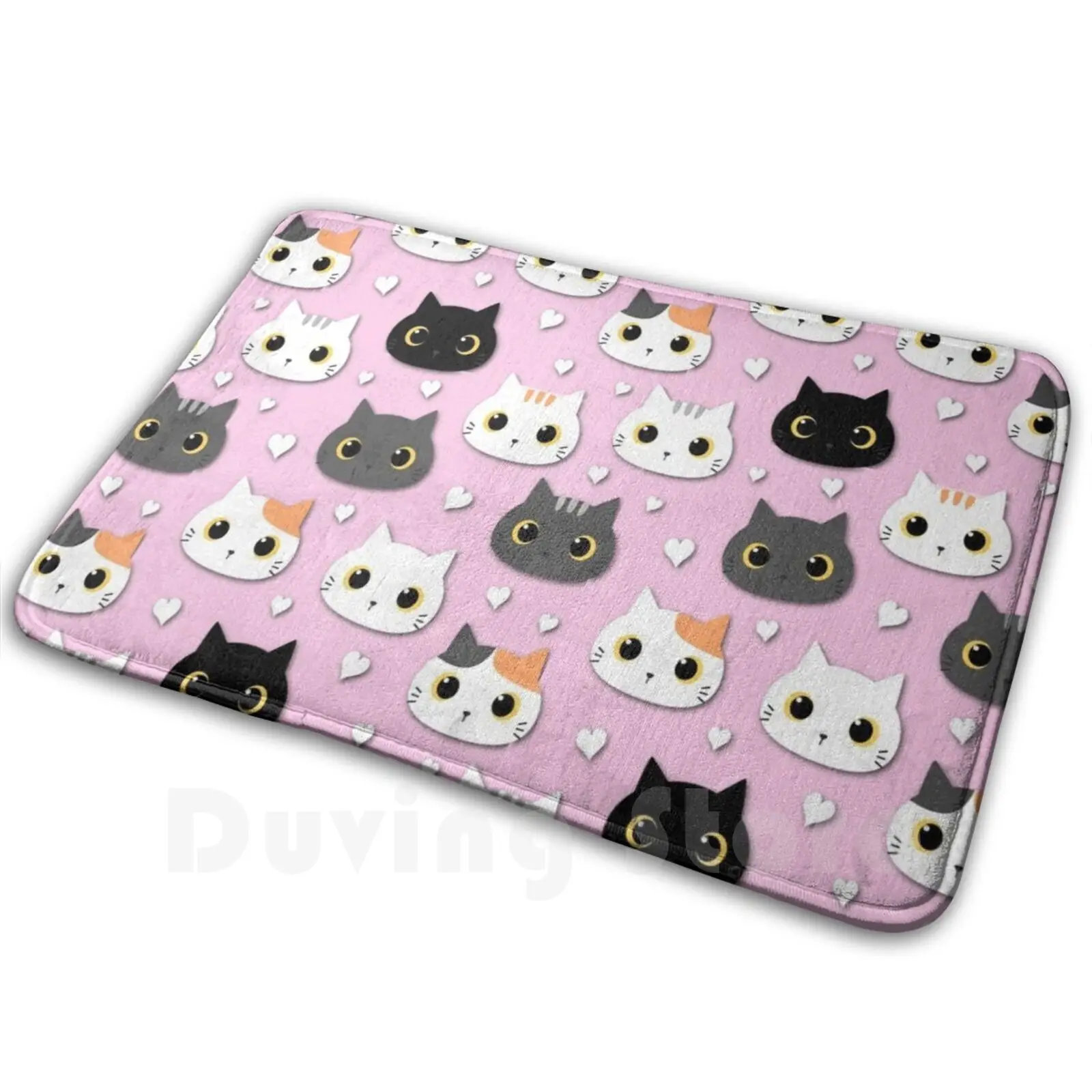 Kawaii Cats Carpet Mat Rug Cushion Soft Non-Slip Cat Kitty Kitty Kitty Reusable Cat Reusable Cat For Mouth Cat Dust Cat