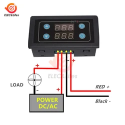 Modulo relè temporizzato Display a LED relè temporizzato digitale elettronico DC 5V 12V 24V ca 85V-265V interruttore di controllo Trigger temporizzato 220V