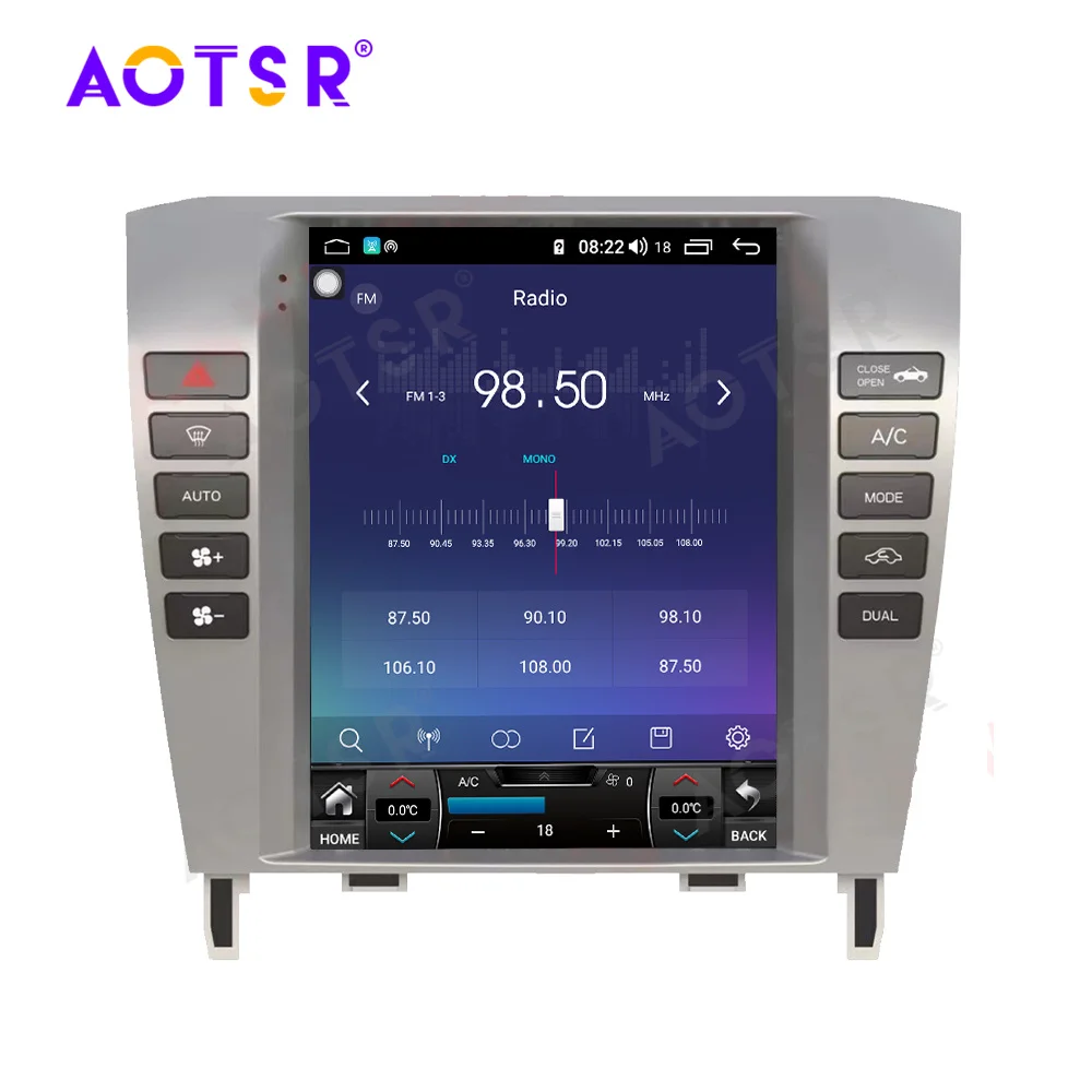 Tesla style Android 11 6+128GB Car Multimedia Player For Lexus SC430 GPS Navi Radio head unit