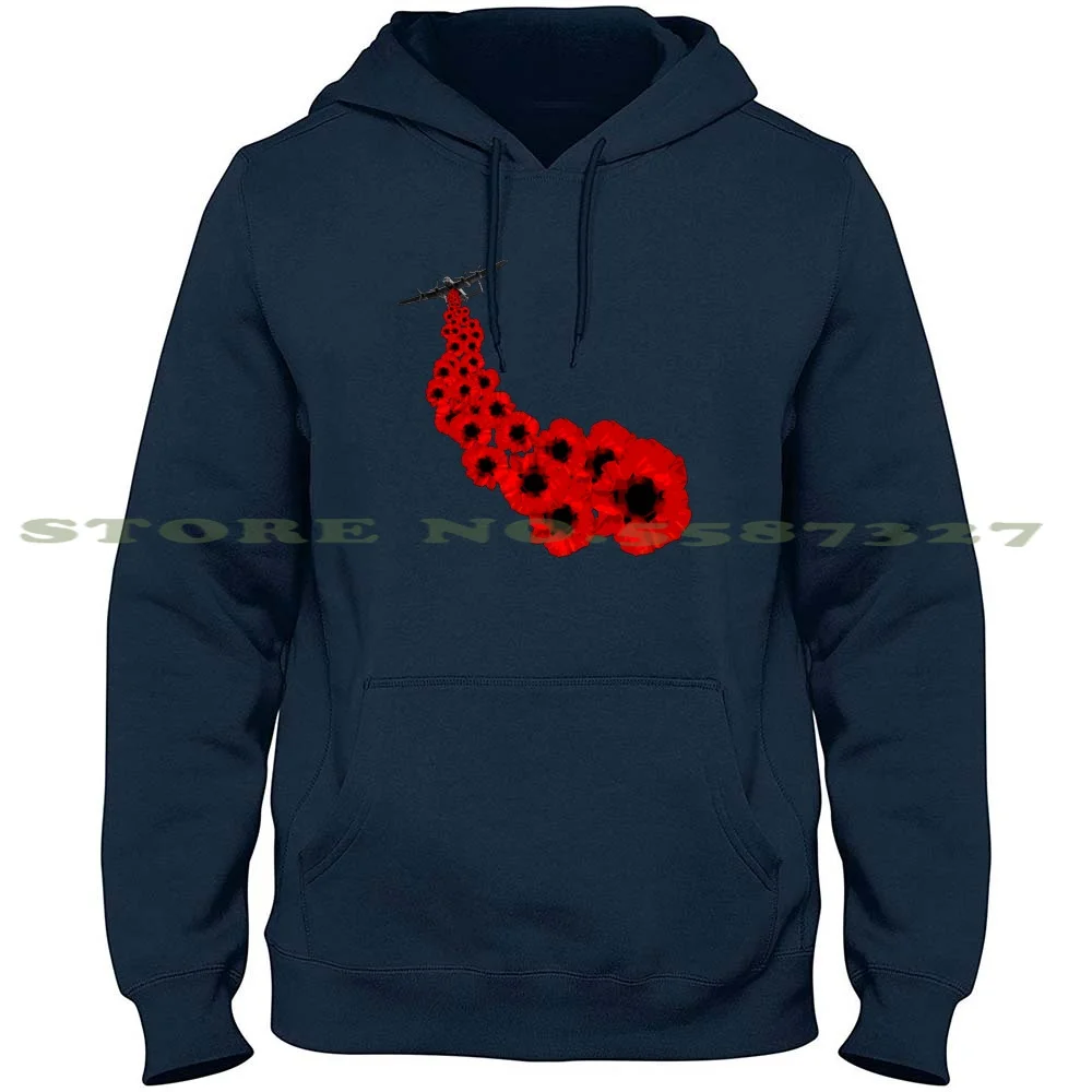 Poppy Day Remembrance 100% Pure Cotton Hoodie Tshirt Poppy Remembrance Lancaster Peace British Britain Aircraft Ww2 2