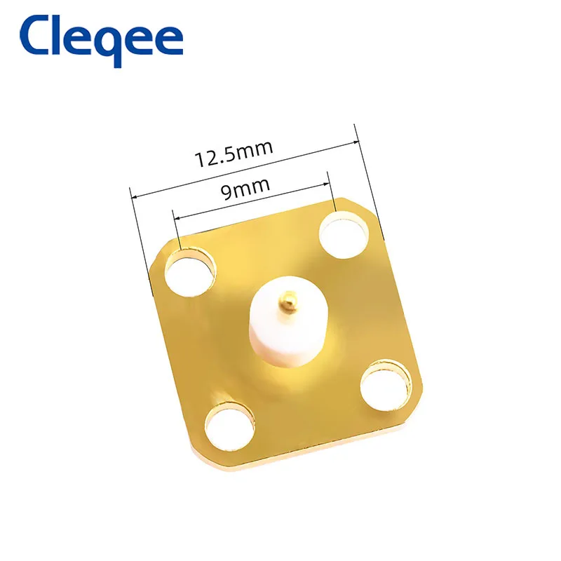 Cleqee 10PCS SMA หญิง Jack แผง Mount RF Coax Connector หน้าแปลน Solder ทองชุบทองแดงสีขาว Insulted terminal