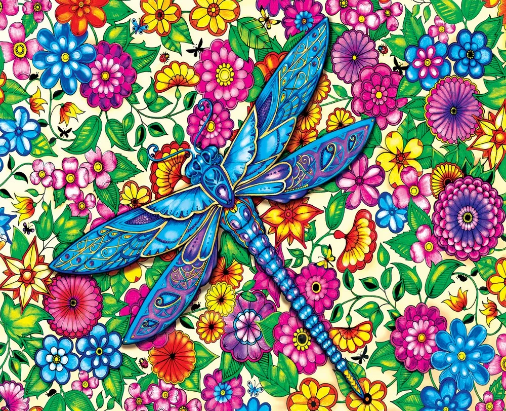 Jmine Div-5D красочная Стрекоза Цветок полная алмазная живопись наборы для вышивки крестиком 3D Животные краска алмазами высокое качество