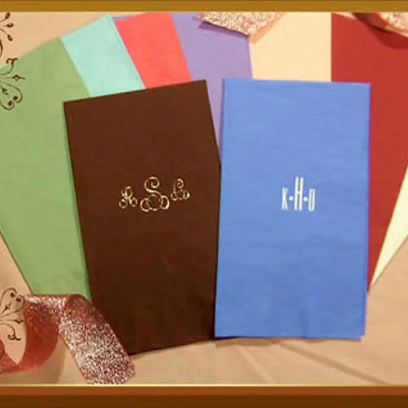 

customized Hand Guest Towels Paper Dinner Napkins Wedding Favors Hostess Gift Party Engagement Monogram Birthday Bar Honeymoon