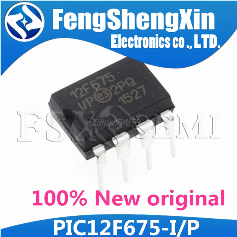 100pcs/lot 100% New PIC12F675-I/P PIC12F675 12F657I/P DIP-8 Flash-Based 8-Bit CMOS Microcontrollers