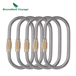 Boundless Voyage Titanium Carabiners Outdoor Camping Hook Buckle with Lock Climbing Accessories Quickdraws
