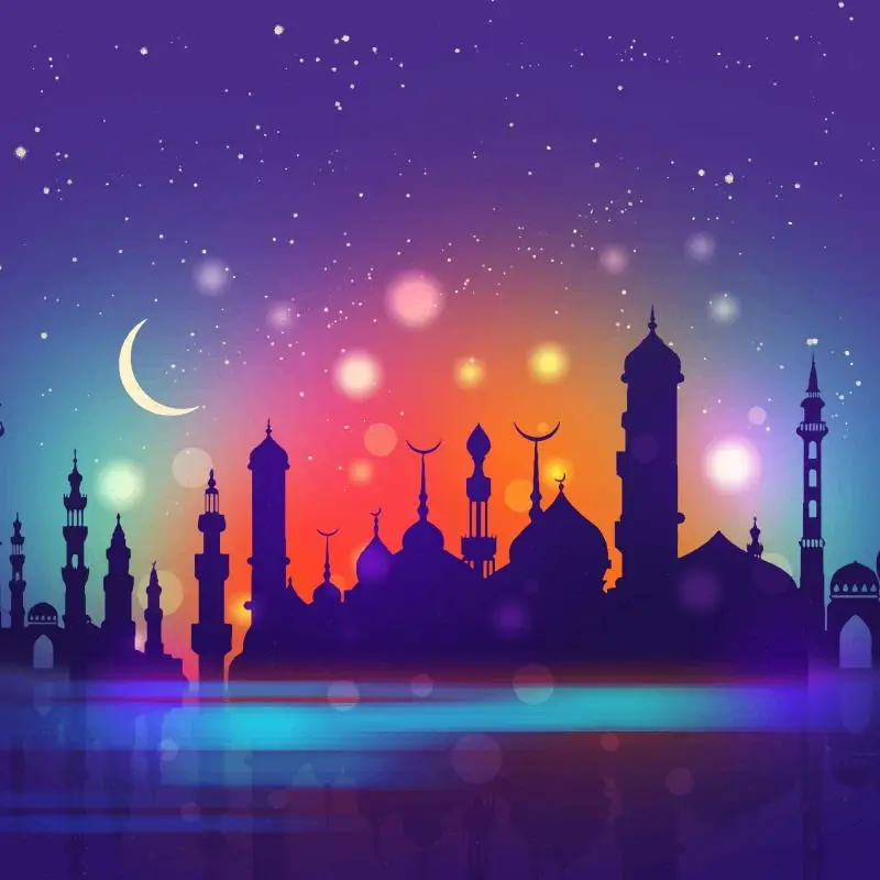 Laeacco-Cenário Glitters para Photo Studio, Eid Mubarak, Ramadan, Kareem, Fotografia Fundos, Mesquita e Câmara, Props Foto