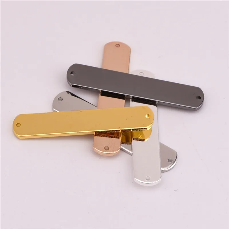 10 pcs 36 * 7mm 5 colors copper smooth double hole rounded rectangle copper sheet DIY handmade necklace pendant pendant