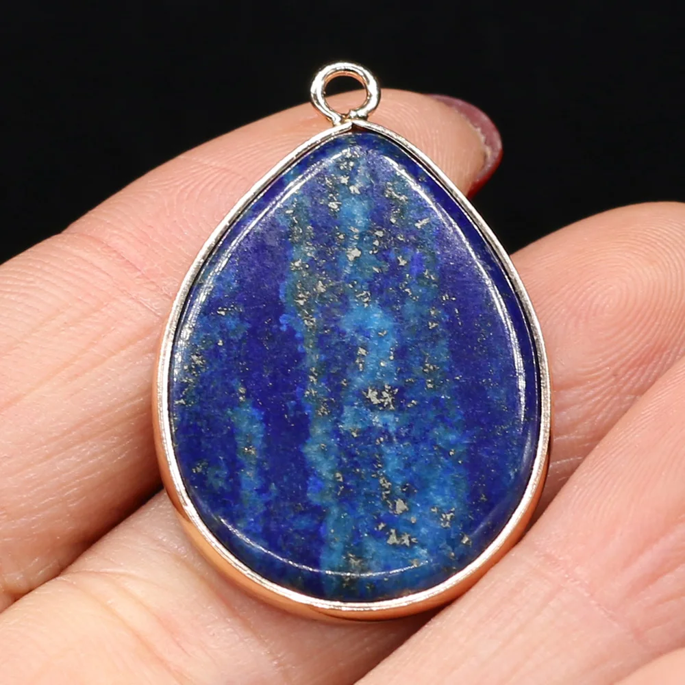 1pcs Natural Stone Lapis Lazuli Charms Pendants Water Drop Shape for DIY Jewelry Making Nacklace Accessories Women Gift