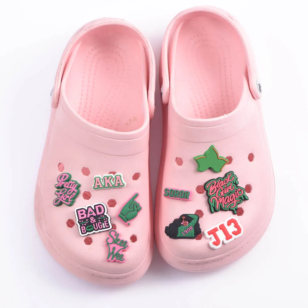 Black Girls Magic Shoe Charms Accessories For Clogs Cute Heart  for AKA Shoe Decorations  Kids Gifts