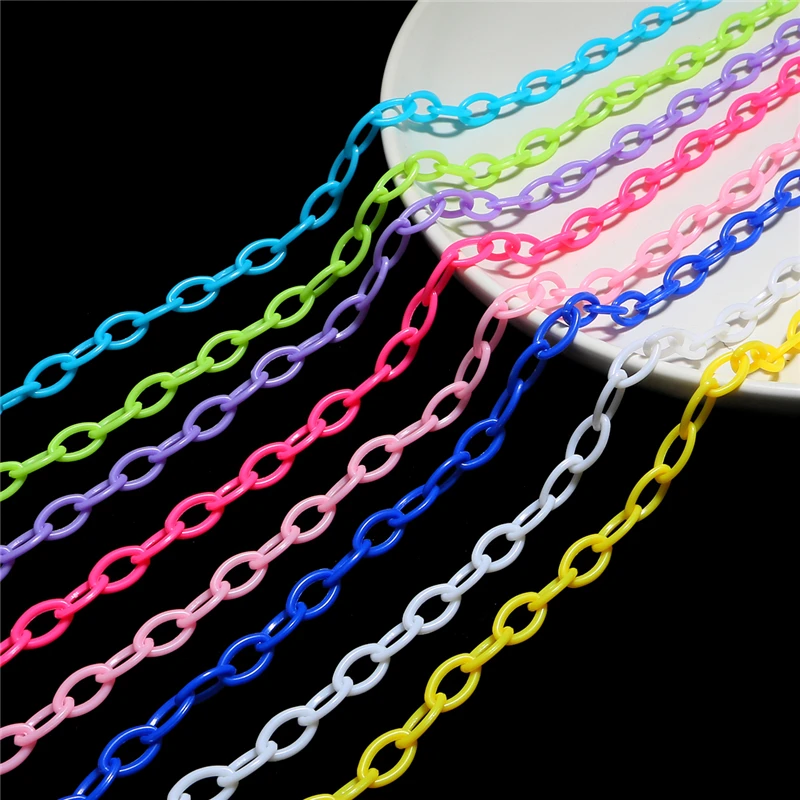 4pcs Plastic Acrylic Oval Link Chain Connector for DIY Necklace Bracelet Glasses Chains Holder Accessories Jewelry Making