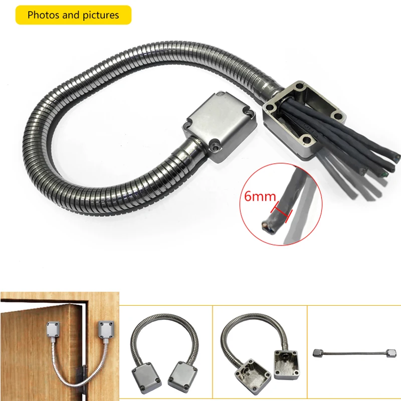 Door Loop Exposed Mounting Protection Sleeve Access Control Cable Stainless Steel Hidden Wire Line Protect Armored Metal Tube