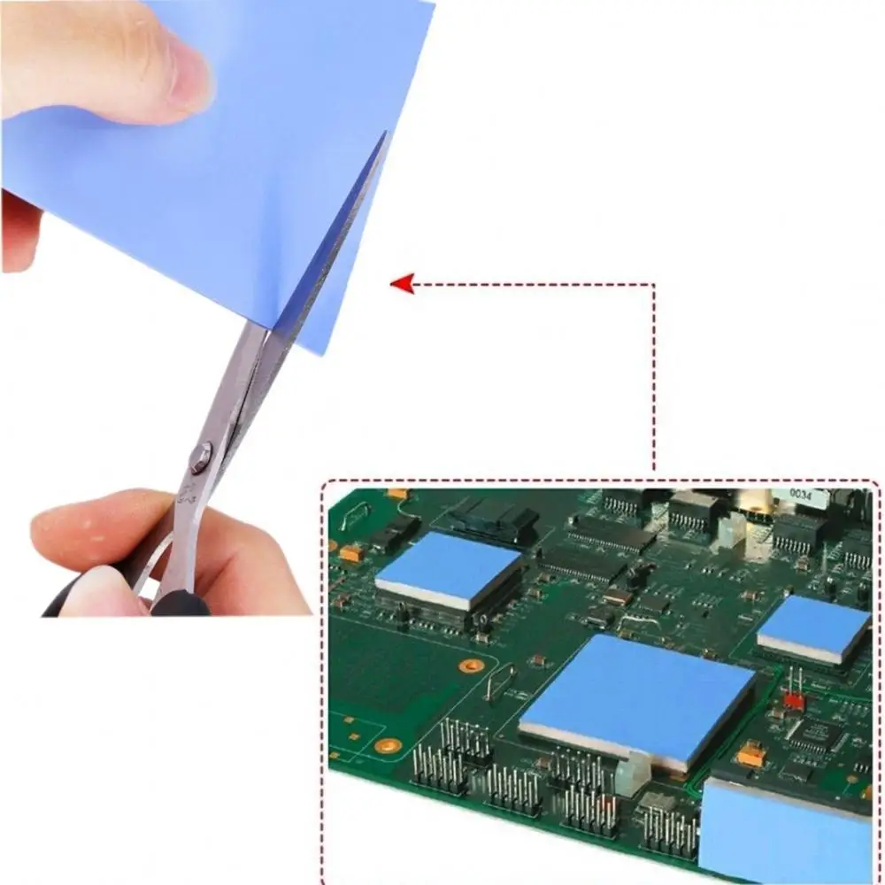 2 Pieces 100x100mm Thermal Pad 0.5mm/1mm/1.5mm/2mm/2.5mm/3mm/4mm/5mm Thickness GPU CPU Heatsink Cooling Conductive Silicone Pad