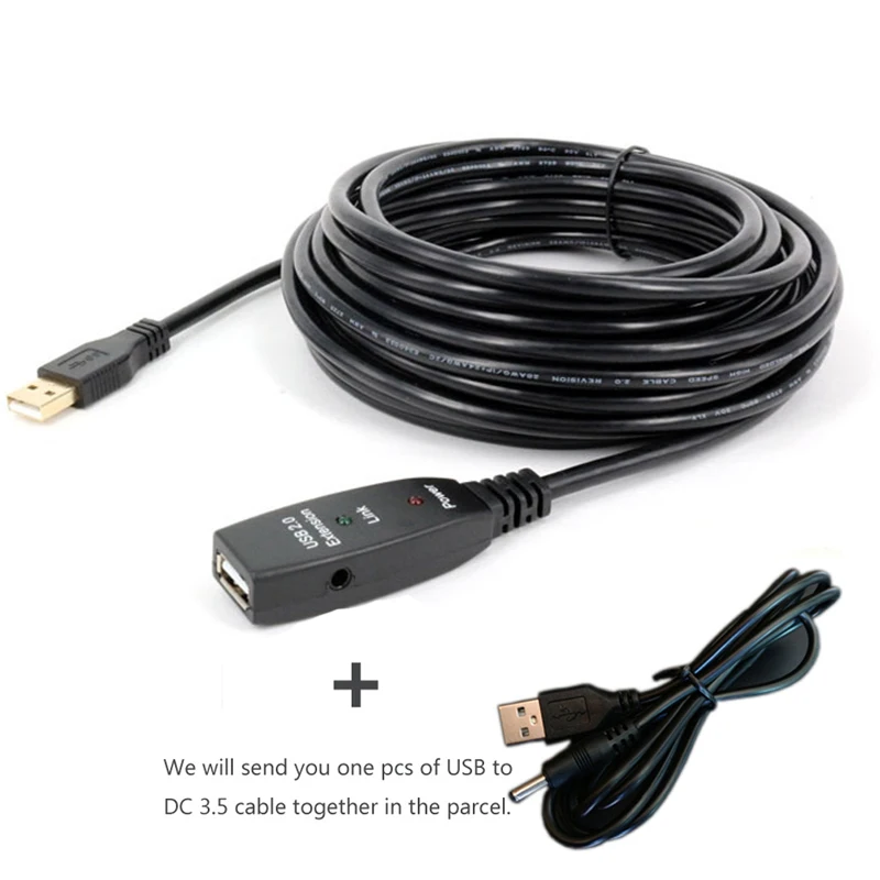 30M kabel przedłużający Usb 5m 10m 15m 20m USB 2.0 z przedłużaczem zasilacza porty Usb wzmacniacz sygnału dla Webcom dysk twardy TV, pudełko