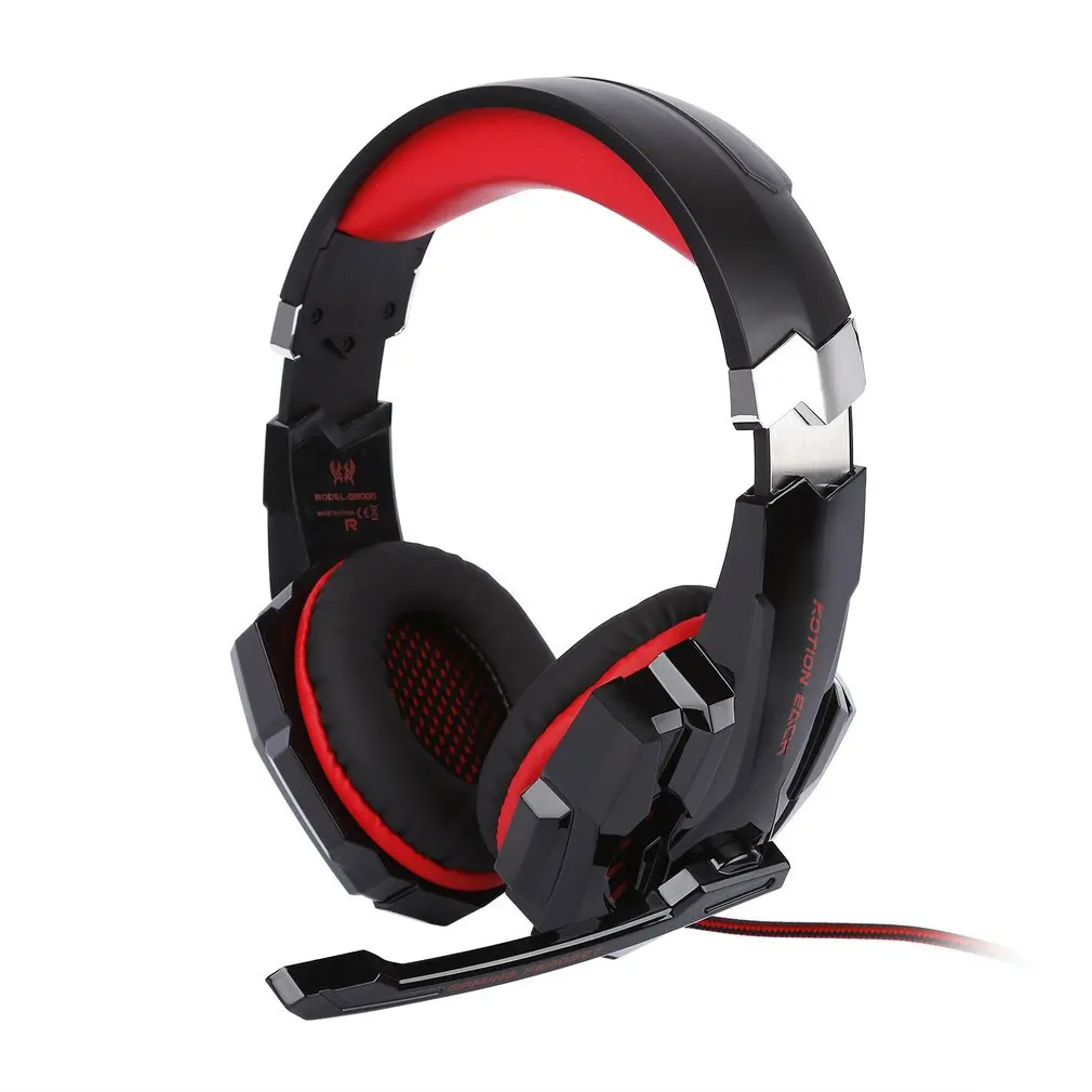 G9000 سماعة الألعاب الإفراط الأذن 3.5 مللي متر سماعة مزودة بميكروفون مصباح ليد سماعة لأجهزة الكمبيوتر المحمول اللوحي الهواتف المحمولة ل PS4 G9000