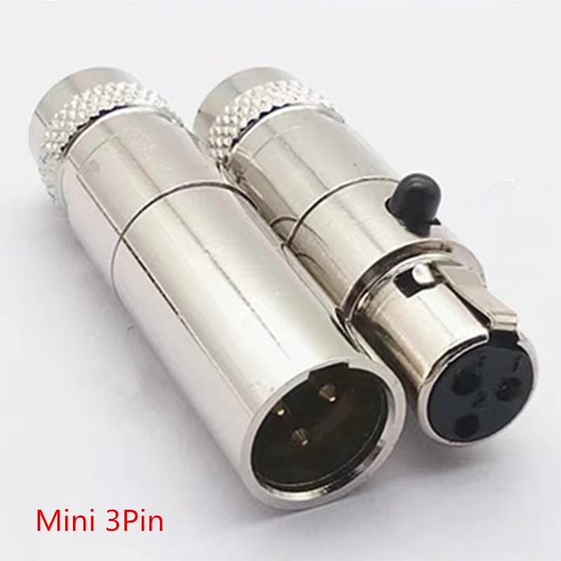 2 قطعة/الوحدة Mini XLR 3 4 5 6 دبوس أنثى التوصيل + ذكر المقبس صغير XLR الصوت ميكروفون موصل MIC بها بنفسك MIC ل كابل ملحوم مستقيم