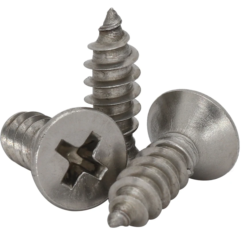 10pcs M5 40mm M5*40mm M5X40 316 Stainless steel Screw SS wood countersunk flat head tapping screws with cross recessed