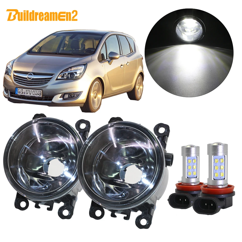 

Buildreamen2 For Opel Meriva A Car H11 Front Fog Light Assembly Lampshade + Bulb DRL 12V Styling 2006 2007 2008 2009 2010