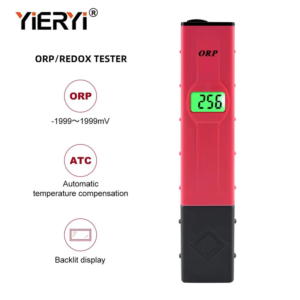 

Yieryi ORP-16911 ORP/Redox Tester -1999MV-1999MV Waterproof ORP Meter Tester Water Quantity Pool Tester ORP Meter with Backlight