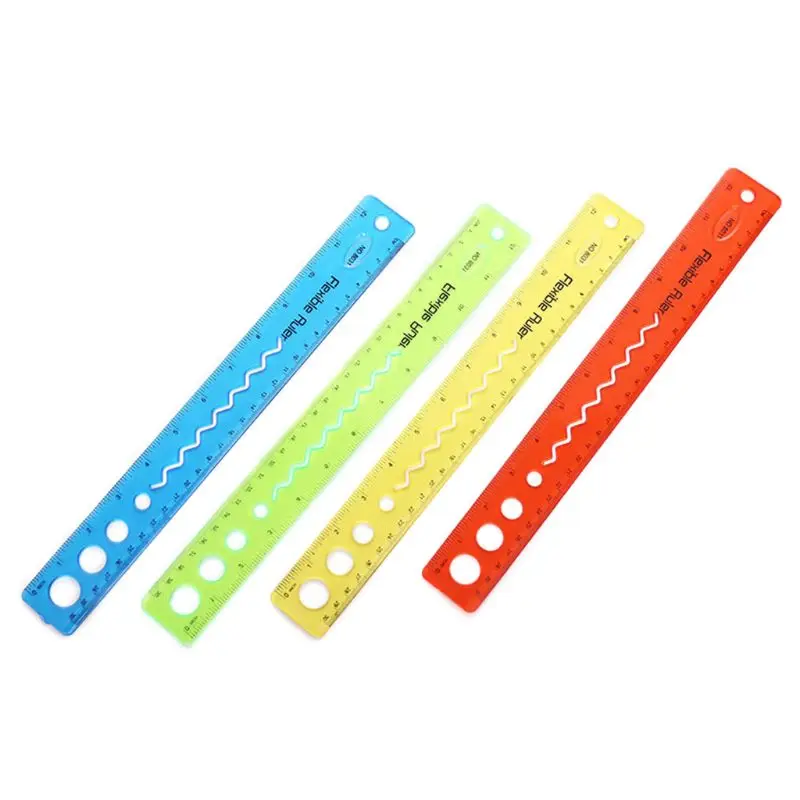 Soft 30cm Ruler Multicolour Flexible Creative Stationery Rule Office School Supplies