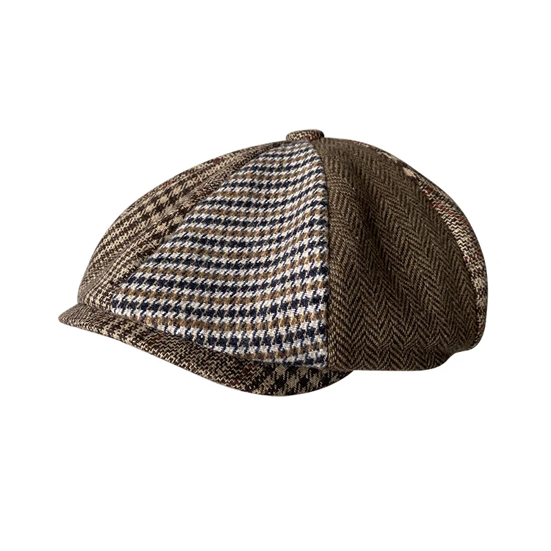 

Autumn Winter caps for men New Women Newsboy Hats Vintage Splicing Octagon Cap Women Casual Gatsby Flat Hat BLM363