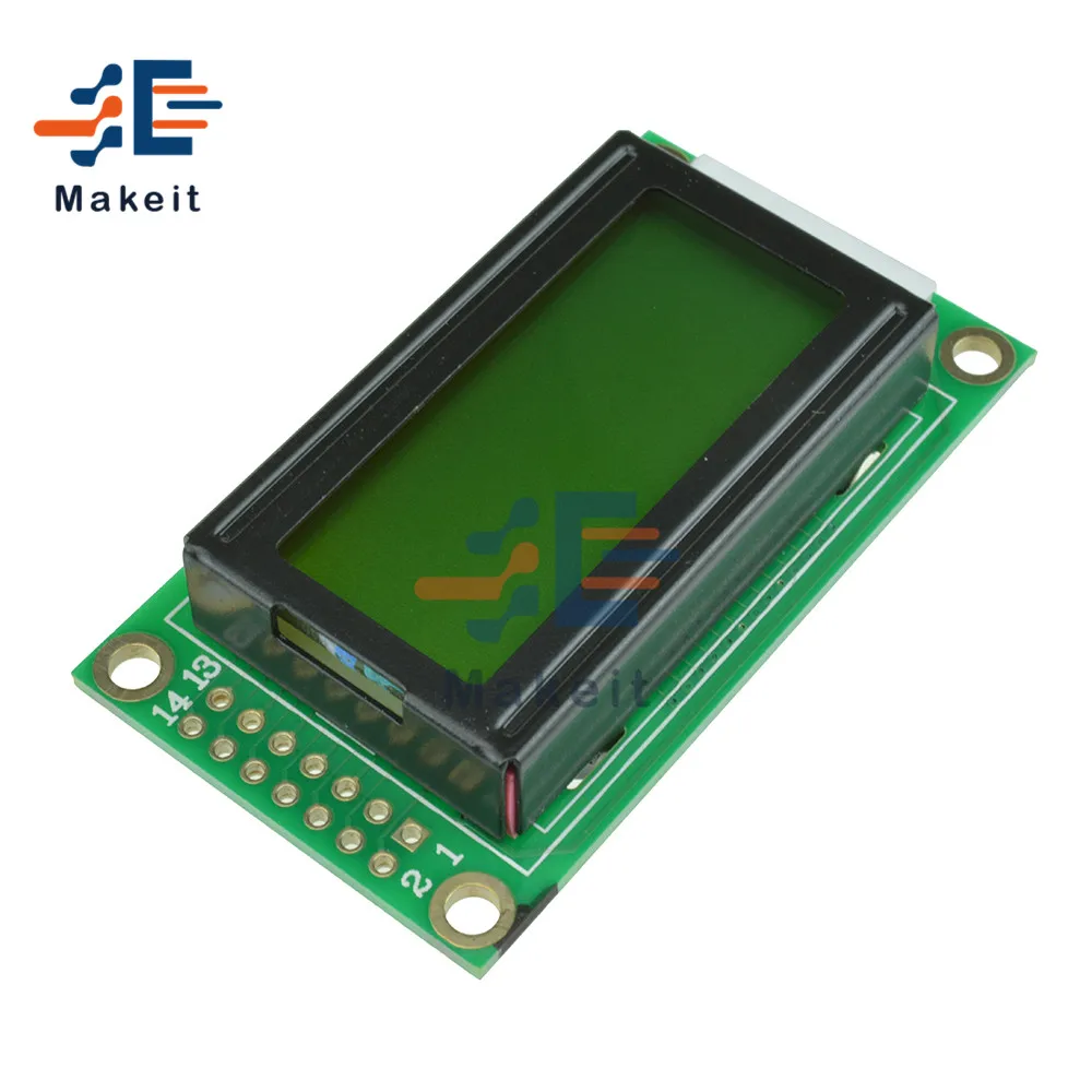 Module d'affichage LCD 5V 0802, rétro-éclairage jaune bleu HD LED, panneau d'affichage OLED, 8x2 caractères TFT, Module LCD pour Arduino