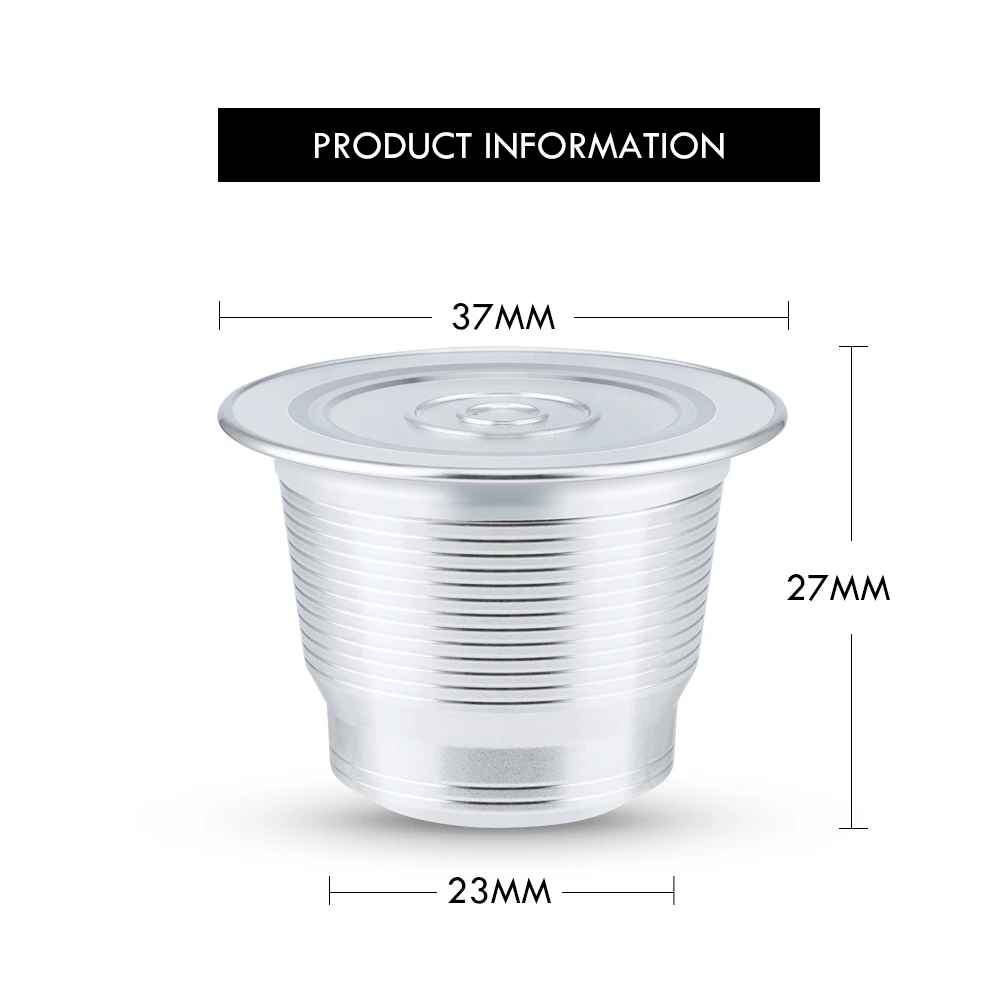 ICafilasICafilas For Nespresso Refillable Capsule Reusable Coffee Filter Dripper Steel Cafeteira Capsulas De Cafe Recargables