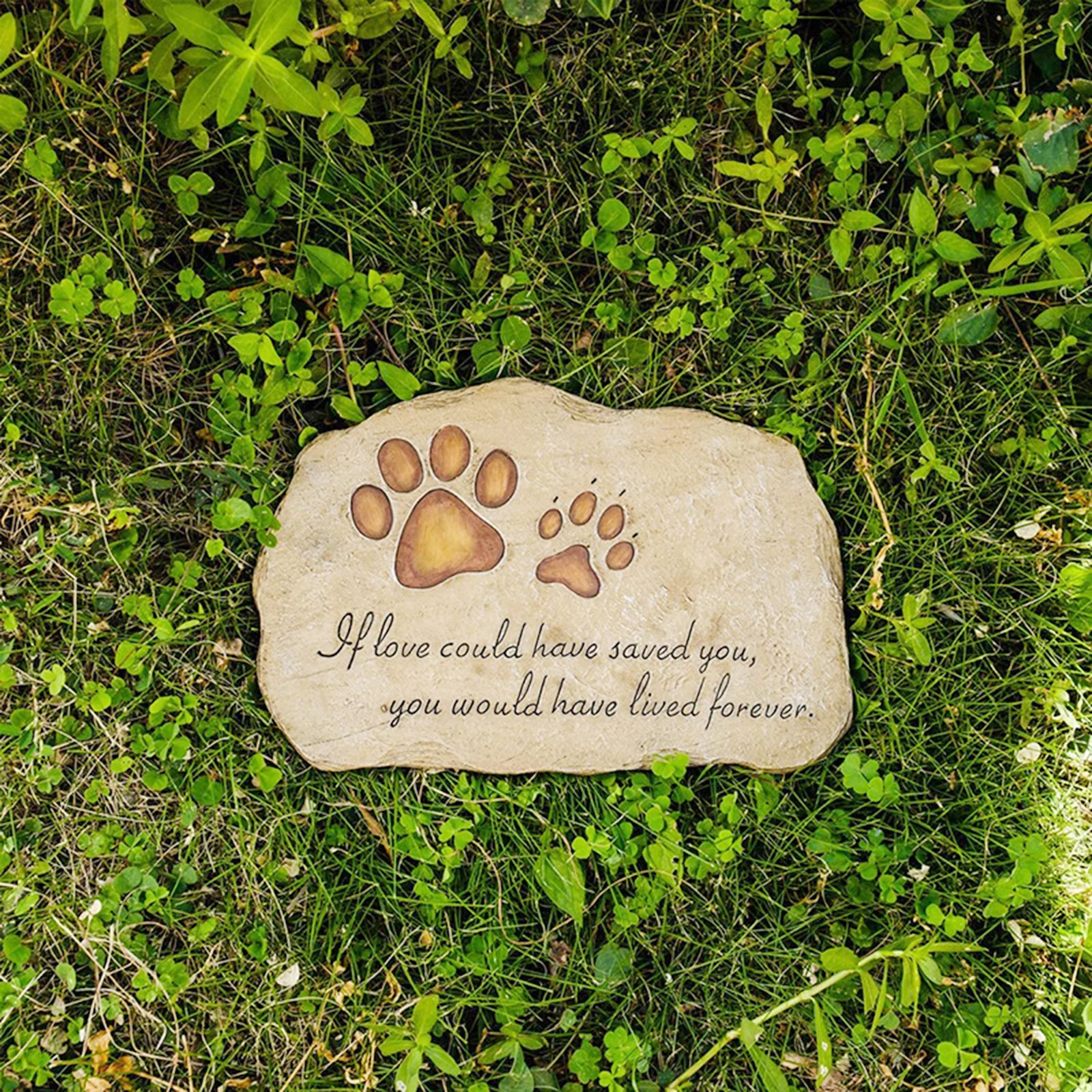 Pet Memorial Stone Outdoor Dog Grave Marker Cat Garden Tombstone Headstone Decorative Sympathy Remembrance Pet Loss Gift