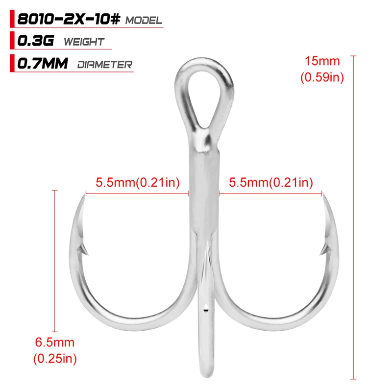 PROBEROS 10 Teile/los Salzwasser Angelhaken Drillinge 1 # -2 # -4 # -6 # -8 # -10 # -12 # -14 # -1/0 # -2/0 # -3/0 # Angelhaken aus Kohlenstoffstahl – Detail 15