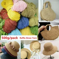 600 Meter 500g Natural Raffia Straw Yarn For Hand Knit Crochet Yarn Summer Hat Handbag Baskets Knitting Material DIY Craft