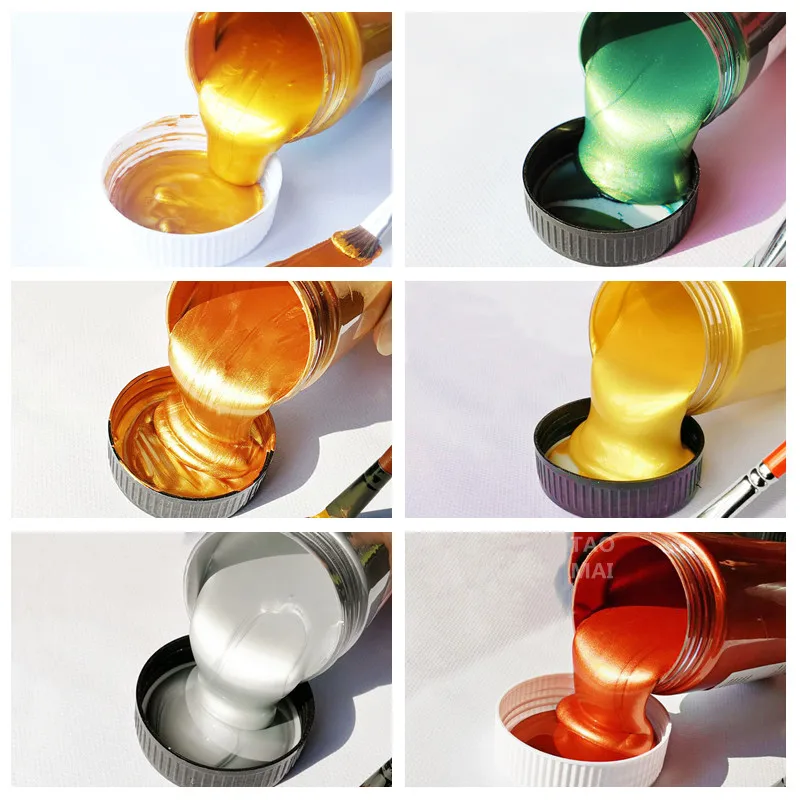 100/300ML Golden Paint Metallic Color Waterproof Acrylic Paint Suitable for Statue Coloring DIY Hand-painted Graffiti Paint