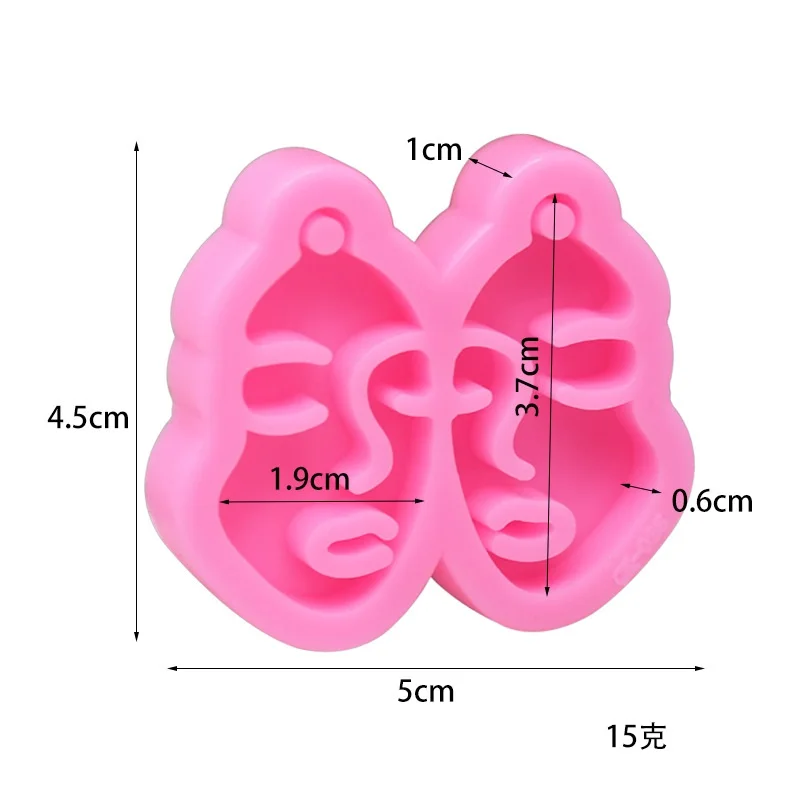 Glossy Girl Face Earring Mold Resin Silicone Mold DIY Epoxy Mould Decoration Keychain