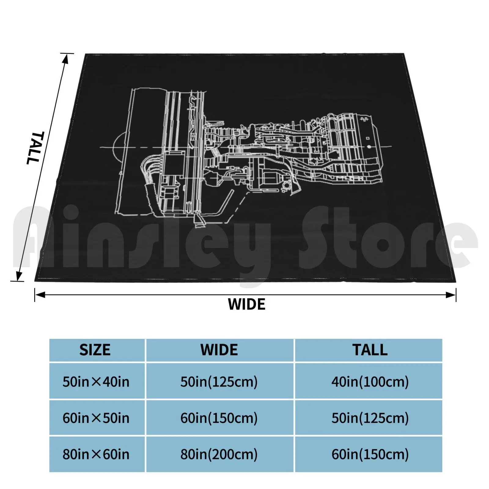 General Electric-80c2b In White Version Blanket Fashion Custom General Electric Ge 80c2b Engine Boeing 747 400 Mecano