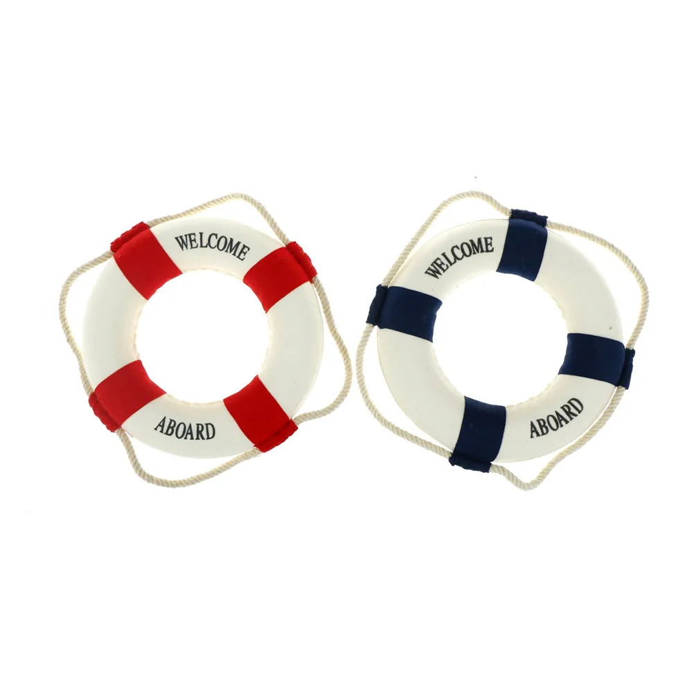 Mediterranean Style Welcome Aboard Nautical Life Lifebuoy Ring Boat Wall Hanging Home Decoration