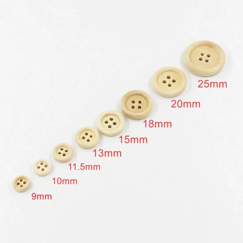 50Pc/4 Hole Natural Wood Button handmade DIY Sewing Buttons Clothing Decoration Wedding Decor Handmade Crafts Sewing Accessories