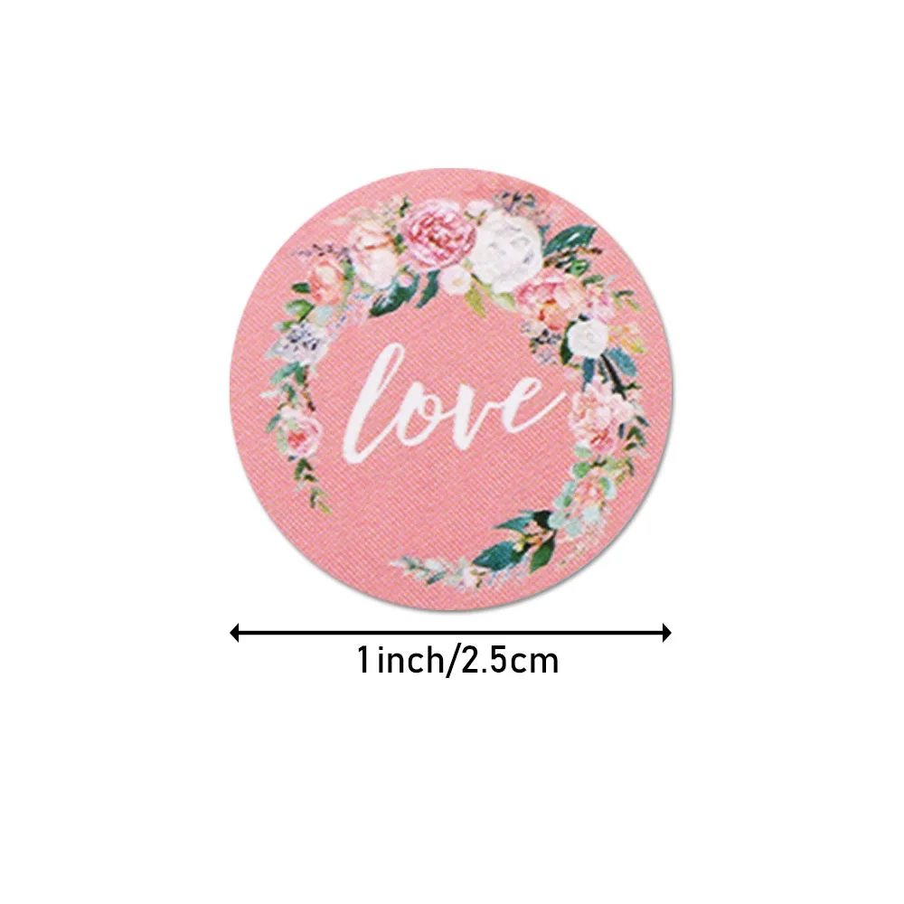 flower sticker 8 styles round labels sticker pink love floral stationery sticker for wedding party decoration