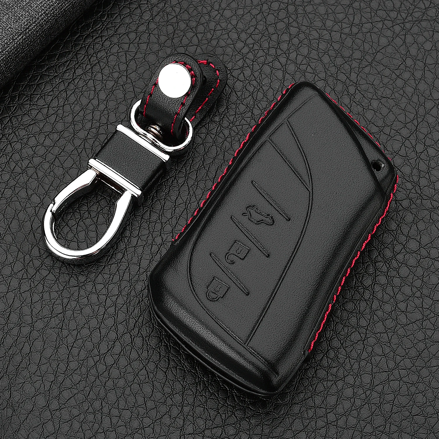 

Car 4D Genuine Leather Keychain Case Cover Holder For 2019 Lexus UX260 200 ES300h ES350 ES200 ES260 Accessories