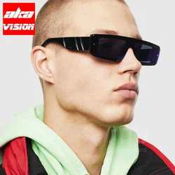 AKA VISION 2023 Vintage Punk Sunglasses Men Brand Designer Eyewear For Men/Women Shades UV400 Vintage One Piece Glasses Women