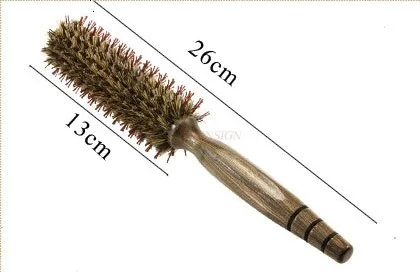 

Pig Bristle With Wooden Handlecurly Hair Round Hair Rolling Comb Heat-resistant One-side Hair Comb Hair Comb Sale