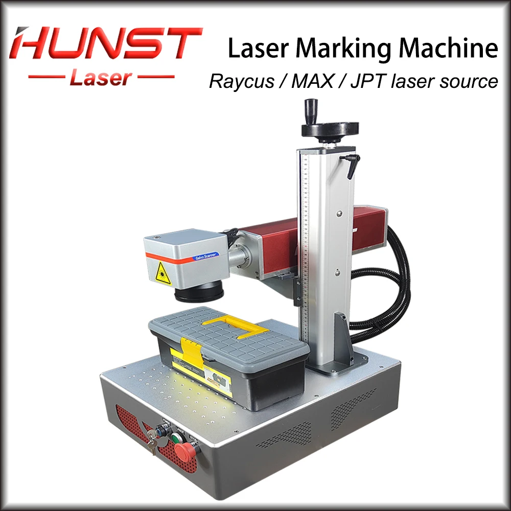 Hunst 20W/30W/50W JPT MAX Raycus Fiber Laser Marking Machine For Gold Silver Jewelry Aluminum Stainless Steel Metal Engraving