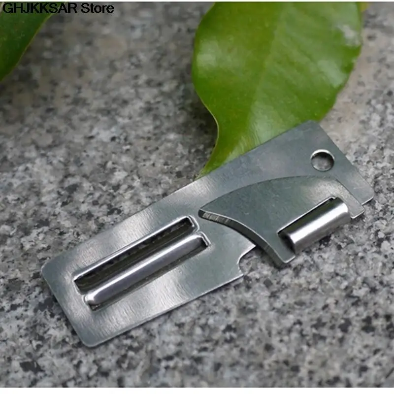 Stainless Steel 2 in 1 EDC Pocket Multi Tool Outdoor Can Opener Fruit Multi Peeler Cutter 2\